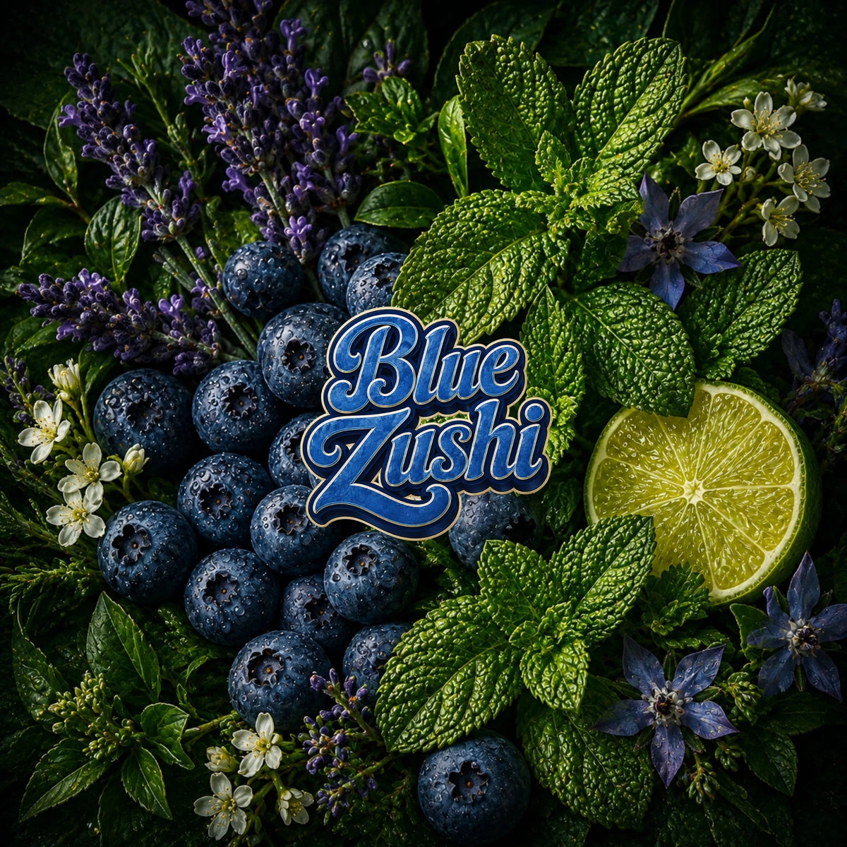 Doftprofilen bakom Blue Zushi — blåbär, mynta, lime och lavendel