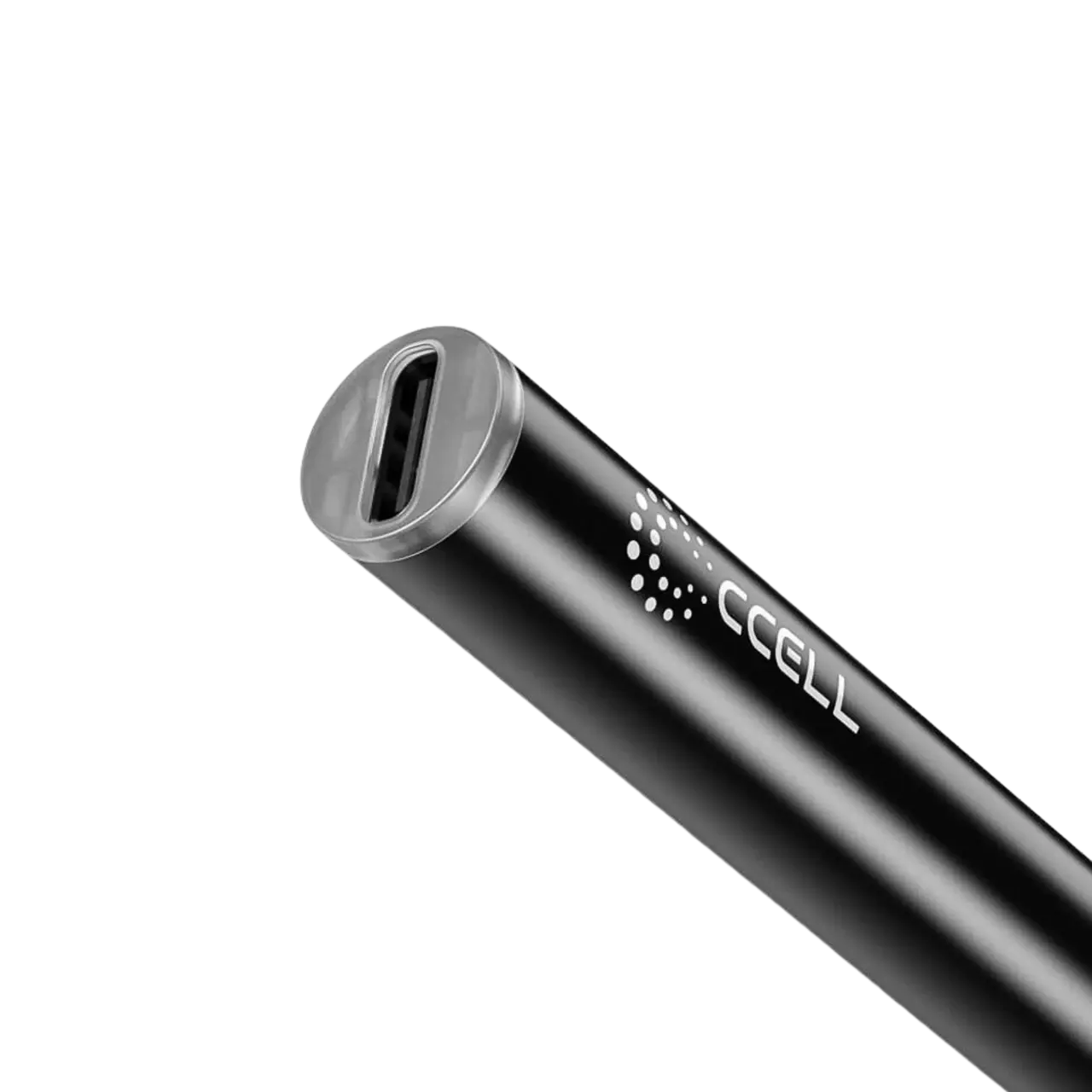 CCELL M4 närbild på USB-C-porten och CCELL-logotypen