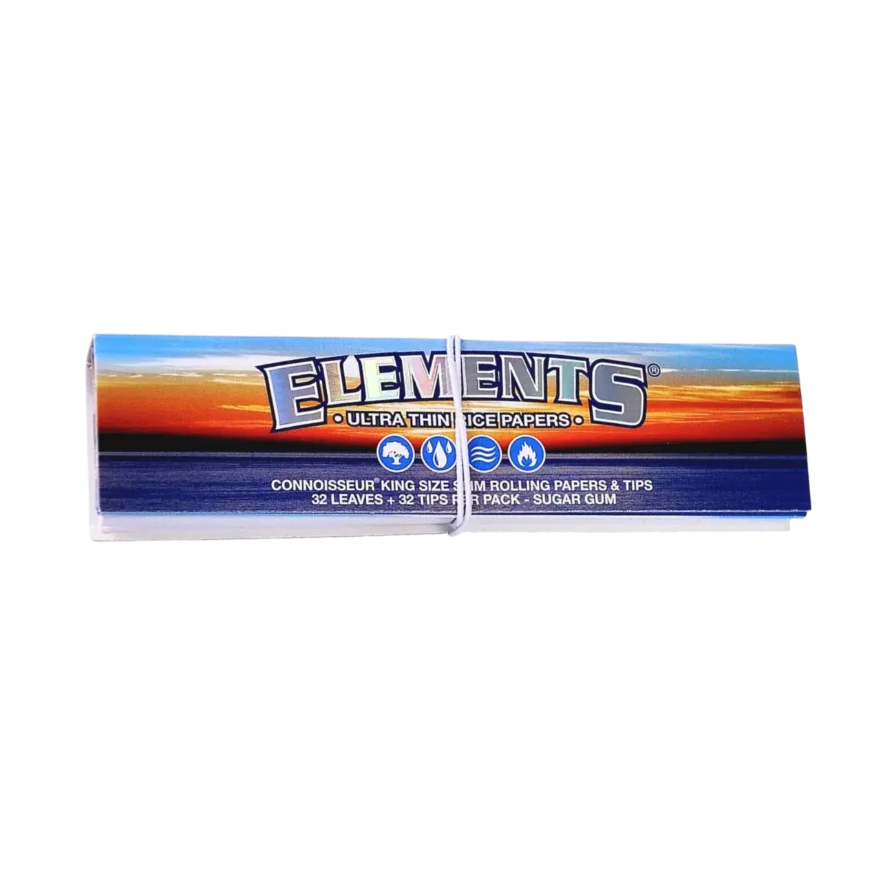 Elements Connoisseur King Size Slim med 32 rispapper och 32 tips, förpackning