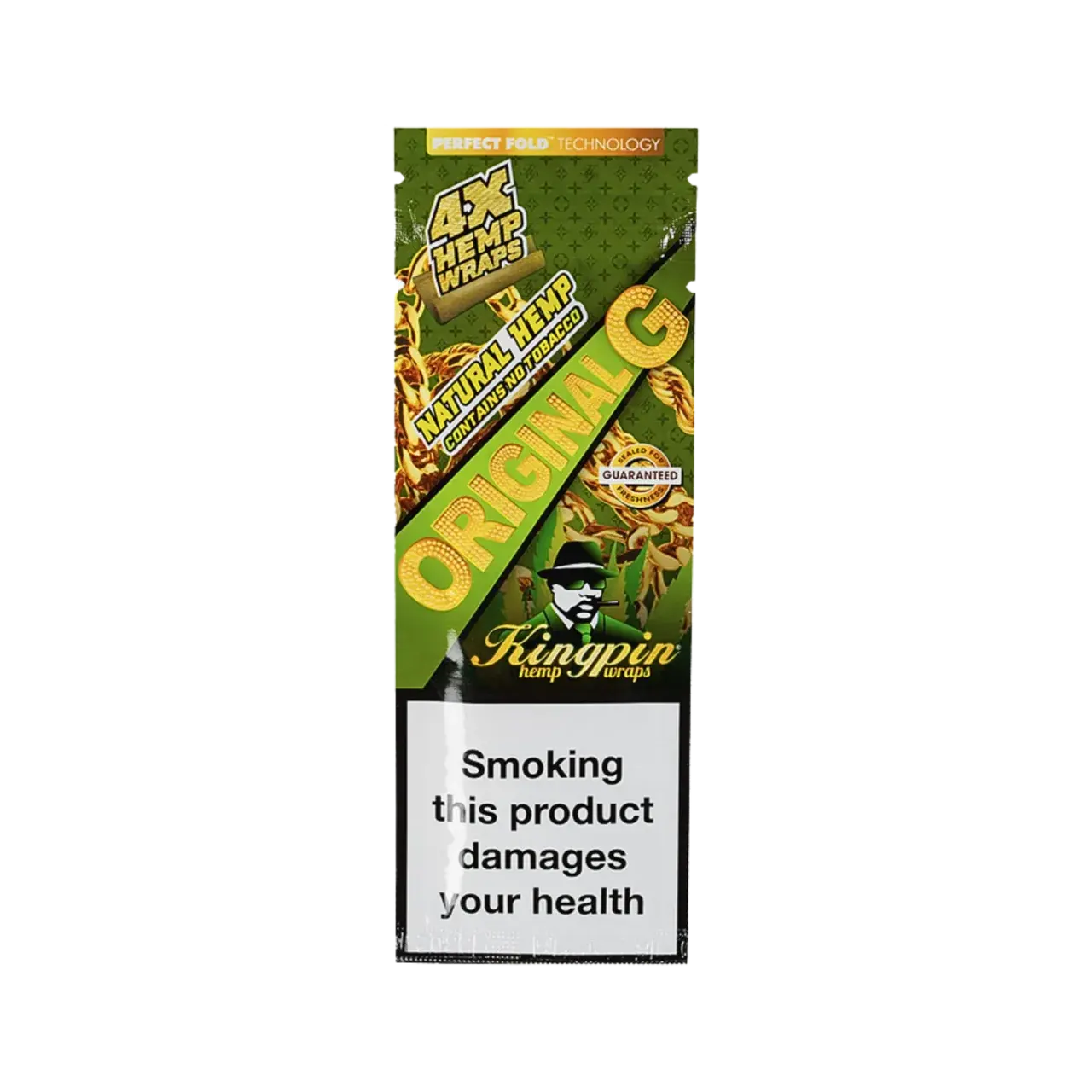 Kingpin Original G Hemp Wraps, förpackningen med fyra wraps