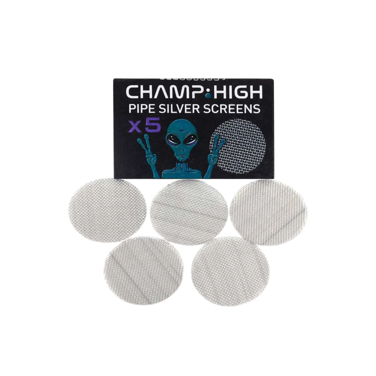 Champ High Silver Screens, fem pipnät i 16 mm på kort