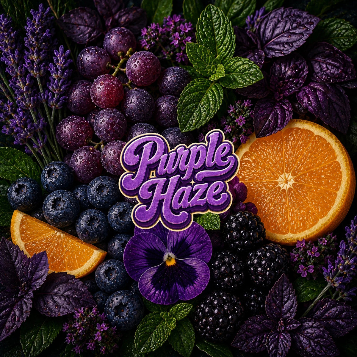 Doftprofilen bakom Purple Haze — mörka druvor, blåbär, apelsin och lavendel