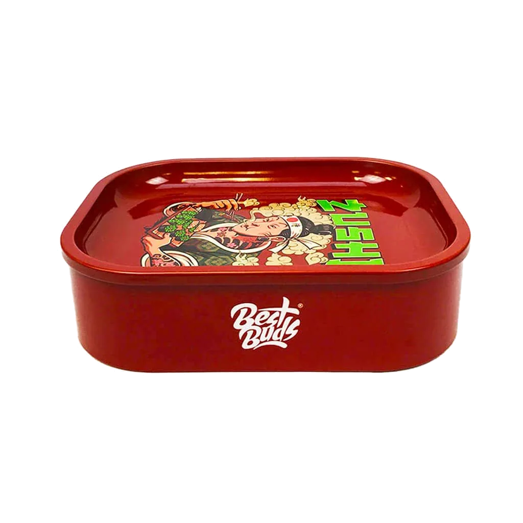 Zushi-boxen stängd med brickan som lock
